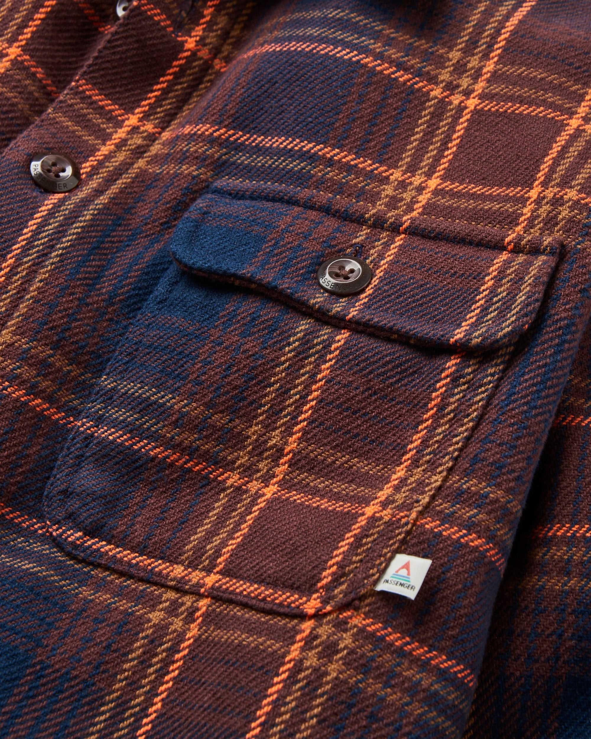 Island Twill Shirt - Rich Navy/Espresso Check