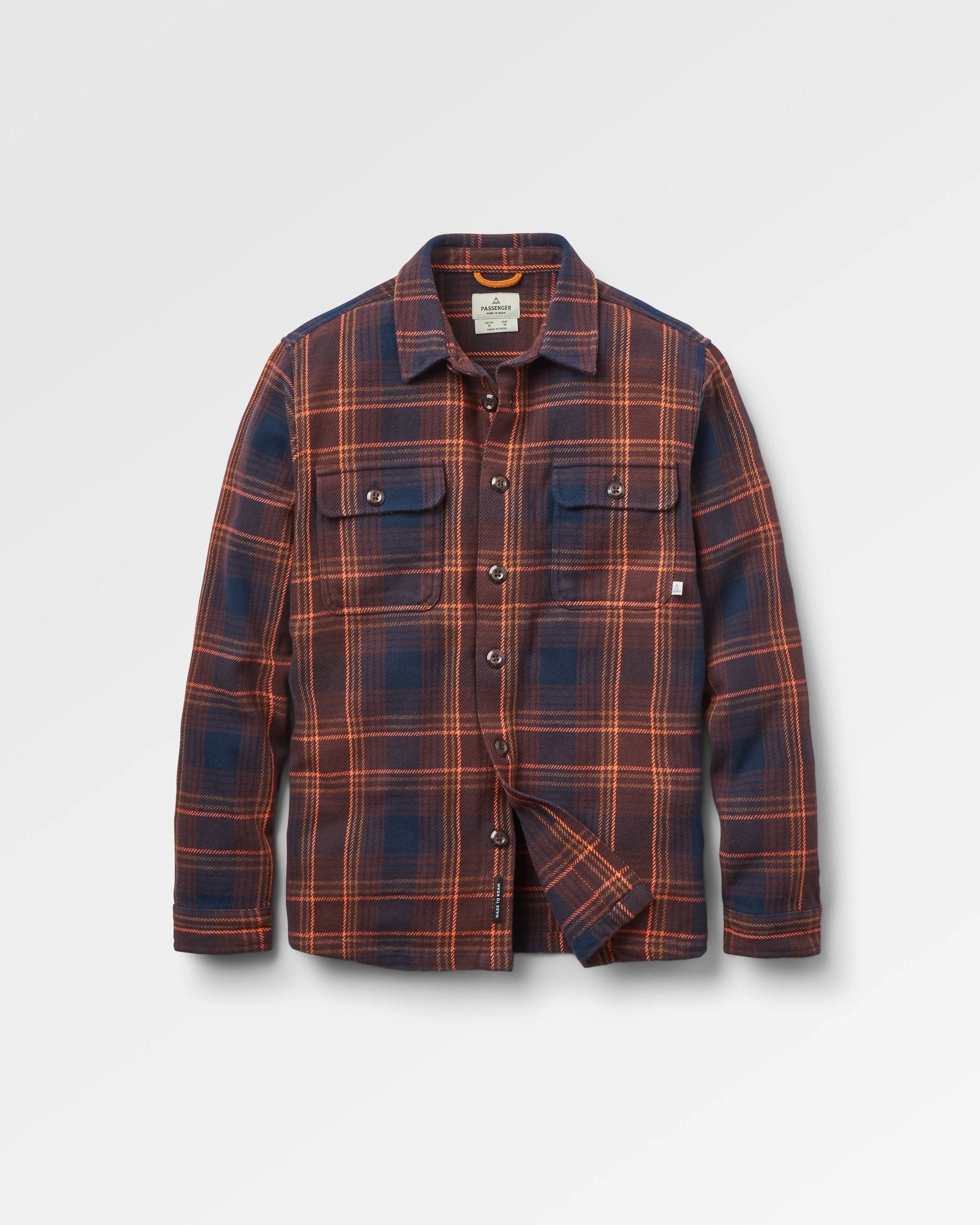 Island Twill Shirt - Rich Navy/Espresso Check